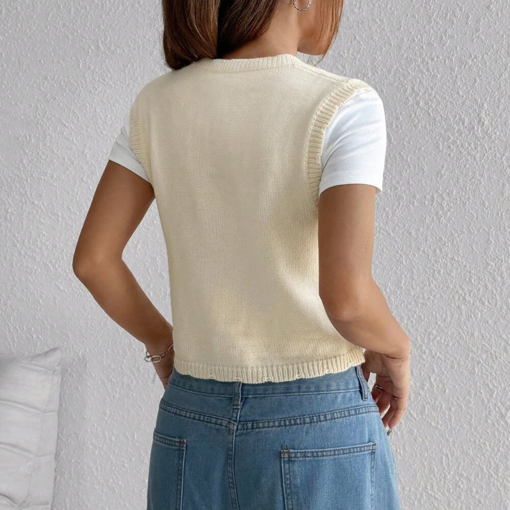 Multicolor Casual Women's Sweet Embroidered Vest - Picture 2 of 8